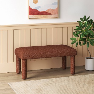 Upholstered Bench Rust Boucle - Room Essentials™ : Target