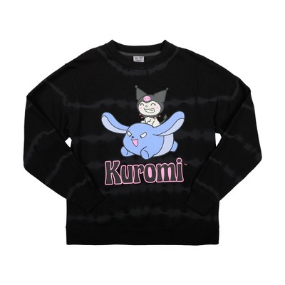 Hello Kitty & Friends Zou & My Melody Crew Neck Long Sleeve Black & Gray  Women's Oversized Pullover Hoodie Small : Target