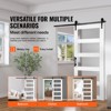 VEVOR Barn Door and Hardware Kit, 42" x 84" Wood and Glass Sliding Barn Door,Barn Door Kit with 8-in-1 Floor Guide and Door Handle,White&Black - 3 of 4