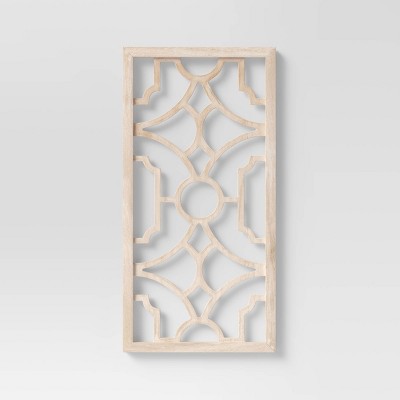 Set of 2 Wood Lattice Wall Hanging Brown - Threshold&#8482;