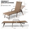 Crestlive Products Set of 2 Outdoor Lounger Aluminum Frame Chaise Lounge Chairs with Arms & 5 Adjustable Recline Positions - 2 of 4
