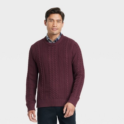 Men's Crew Neck Cable Knit Pullover - Goodfellow & Co™