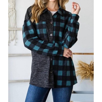 Women's Plaid Button Down Shirt - HEIMISH USA