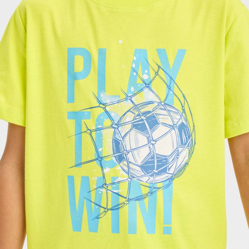 Boys' Short Sleeve Soccer Ball 'Play to Win' Graphic T-Shirt - Cat & Jack™ Green, 3 of 5