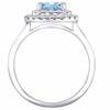 Pompeii3 8x6mm Aquamarine & Diamond Halo Ring 14k White Gold - 2 of 4