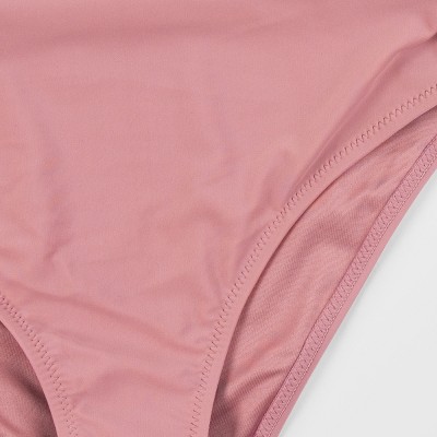 Women's Plunge Halter Backless Ruched One Piece Swimsuit - Cupshe-Dusty Pink-S