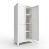 Homy Casa Tall Storage Cabinet with Double Doors and Adjustable Shelves, White - 2 of 4