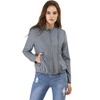INSPIRE CHIC Women's Stand Collar Zip Up Biker Lightweight Moto Jacket - 2 of 4