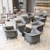 Equinox Barstool 42.1" H – Oyster Gray Fabric Seat with Faux Wood Steel Base by Zuo Modern - 4 of 4