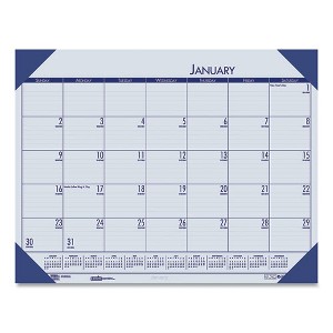 EcoTones Recycled Monthly Desk Pad Calendar, 18.5 x 13, Ocean Blue Sheets/Corners, Black Binding, 12-Month (Jan to Dec): 2025 - 1 of 1