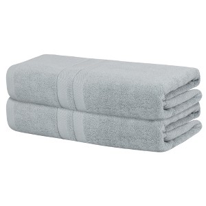 Unique Bargains Soft Highly Absorbent Quick Dry Bath Towels 2 Pcs - 1 of 4