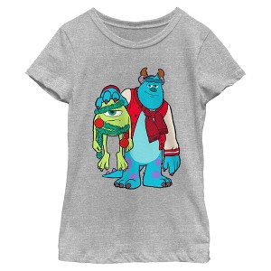 Girls Monsters Inc Christmas Friends Sully and Mike T Shirt - 1 of 4