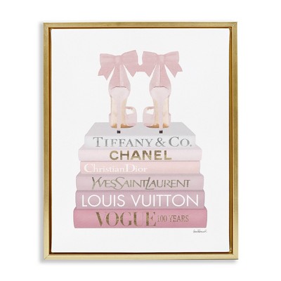 Stupell Industries Chic Shoes Glam Bookstack, 25" x 31"