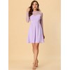 Allegra K Women's Heart Mesh Sheer Long Sleeve Gothic Cocktail Skater Party Dress - 3 of 4