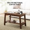 Coffee Table, Small Living Room Tables, 2-Tier Rustic Coffee Table for Living Room, Modern Farmhouse Rectangular Wood Table for Home - 4 of 4