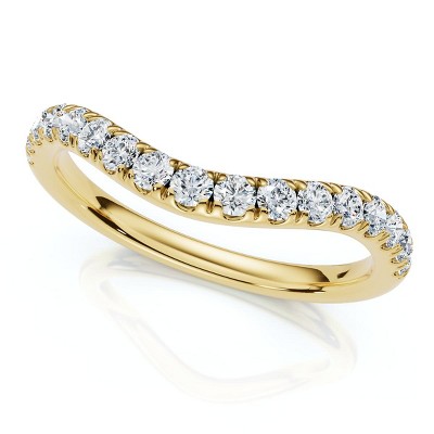 Pompeii3 Curved Diamond Wedding Ring Enhanced 1/3Ct 14k Gold or Platinum Lab Created