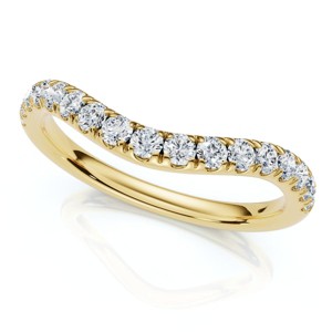 Pompeii3 Curved Diamond Wedding Ring Enhanced 1/3Ct 14k Gold or Platinum Lab Created - 1 of 4