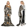 Adults Fuzzy Cozy Wearable Blanket with Sleeves Arms, Flannel Fleece Sleeved TV Wrap Blanket, Snuggly Throw for Women Men, Gift for Her - Catalonia - 2 of 4