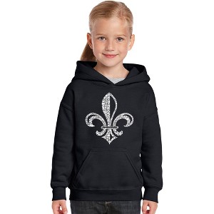 LA Pop Art Girl's Word Art Hooded Sweatshirt - LYRICS TO WHEN THE SAINTS GO MARCHING IN - 1 of 4