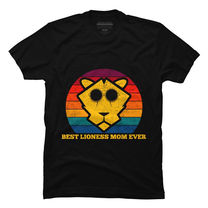 Men's Design By Humans Best Lioness Mom Ever Retro Stripes By Yernar T-Shirt, 1 of 3
