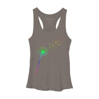 Adult Design By Humans Pride Dandelion Rainbow Flower Wish By Racerback Tank Top