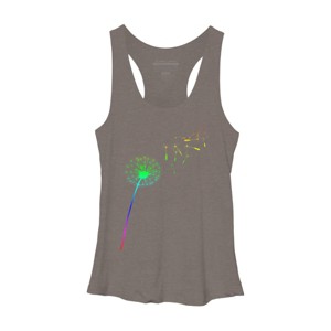 Adult Design By Humans Pride Dandelion Rainbow Flower Wish By Racerback Tank Top - 1 of 2
