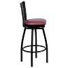 Emma and Oliver Black "X" Back Swivel Metal Restaurant Dining Barstool - 4 of 4