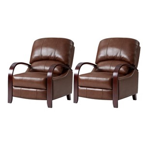 Set of 2 Alexandra Genuine Leather Manual Recliner| ART OF LIVING DESIGNS - 1 of 4