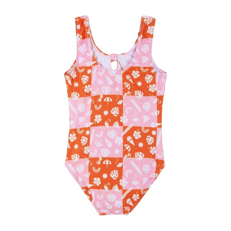 Andy & Evan  Toddler  Pink Checker Tie Detail Swimsuit, 3 of 6