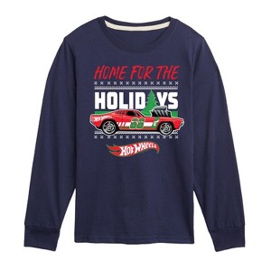 Boys' - Hot Wheels - Home For The Holidays Long Sleeve Graphic T-Shirt - 1 of 4