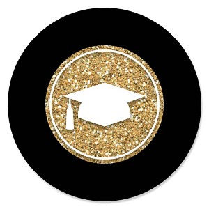 Big Dot of Happiness Gold Tassel Worth The Hassle - Graduation Party Circle Stickers - 24 Count - 1 of 4