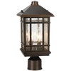 Kathy Ireland Sierra Craftsman Art Deco Outdoor Post Light Rubbed Bronze 14" Seedy Glass Panels for Exterior Barn Deck House Porch Yard Patio Home - 3 of 4