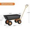 Garden Cart, Graden Dump Cart, Yard Utility Wagon with 180° Adjustable Handle, All Terrain Tires & Quick Release System - 2 of 4