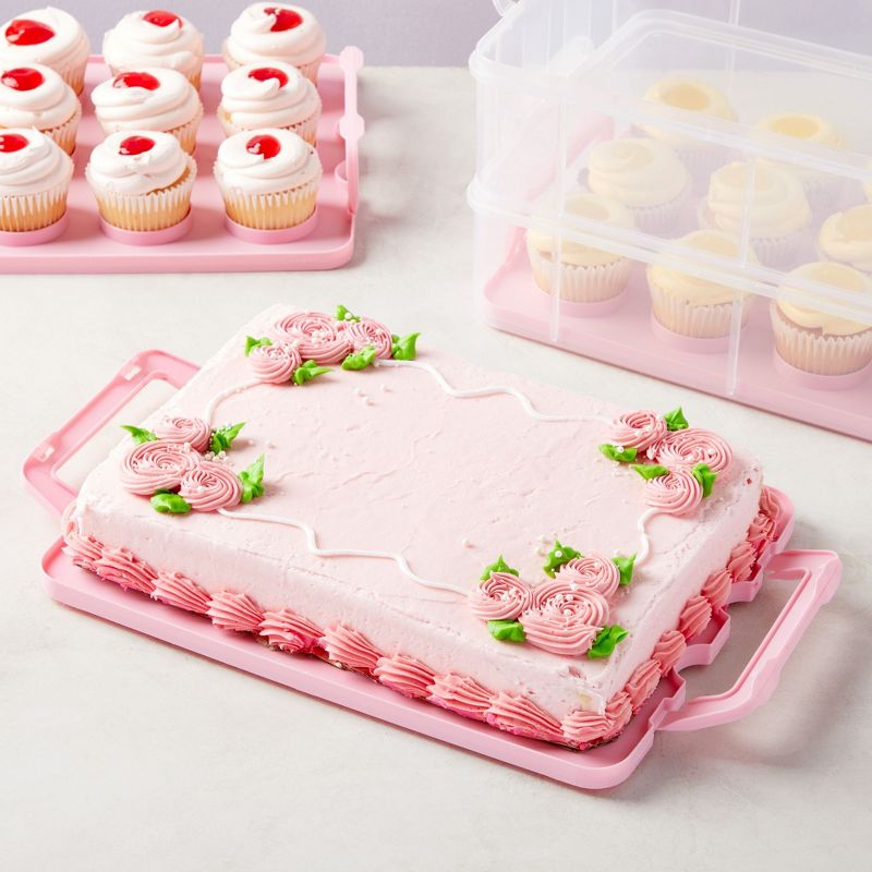 Juvale Clear Plastic 3 Tier Cupcake Carrier Storage Box Holder with Lid for 36 Cakes, 13.5x10.25x10.75 In, 2 of 10