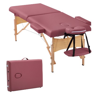 FDW Portable 84 Inches Long 28 Inchs Wide Hight Adjustable Table 2 Folding Massage Spa Facial Cradle Salon Bed W/Carry Case