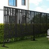 Lirago Metal Outdoor Privacy Screen Freestanding Garden Privacy Screen 72"x47" Black - 3 of 4