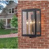 LLHZSY Modern 3-Light Outdoor Wall Lights Fixture with Glass Shade-14 1/5" Lantern for Post Porch Yard Patio - 3 of 4