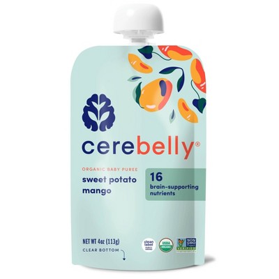 Cerebelly Clean Label Project Purity Award Winning,   Sweet Potato Mango Organic Baby Food Pouch - 4oz