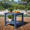Tree City Double Outdoor Side Table, 2-Tier Weather-Resistant Patio End Table for Backyard, Porch & Pool, Durable HDPE Small Table - 2 of 4