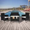 KTMBDW 4 Pieces Patio Set Outdoor Wicker Furniture Sets Modern Rattan Chair Conversation Sofa Sets with Glass Coffee Table for Yard and Bistro - 2 of 4