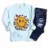 Simply Sage Market S.W.Smiley Be Happy Butterflies Garment Dyed Sweatshirt - 3 of 4