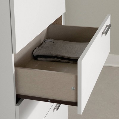 Pure White Vertical 5-Drawer Chest with Metal Handles