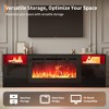 70 Inch Fireplace TV Stand with 36" Electric Fireplace, 12 Flame Colors, High Gloss Entertainment Center for TVs Up to 80" - 2 of 4