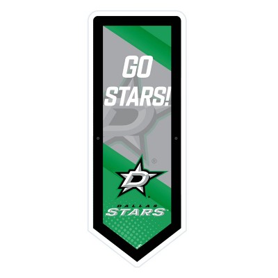 Evergreen Ultra-Thin Glazelight LED Wall Decor, Pennant, Dallas Stars- 9 x 23 Inches Made In USA