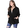Agnes Orinda Women's Plus Size Winter Zipper Drawstring Waist Long Sleeve with Pockets Fashion Jackets - 3 of 4