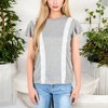 Anna-Kaci Women's Short Sleeve Top with Lace Trim Detail and Puff Sleeves for Everyday Looks - 3 of 4