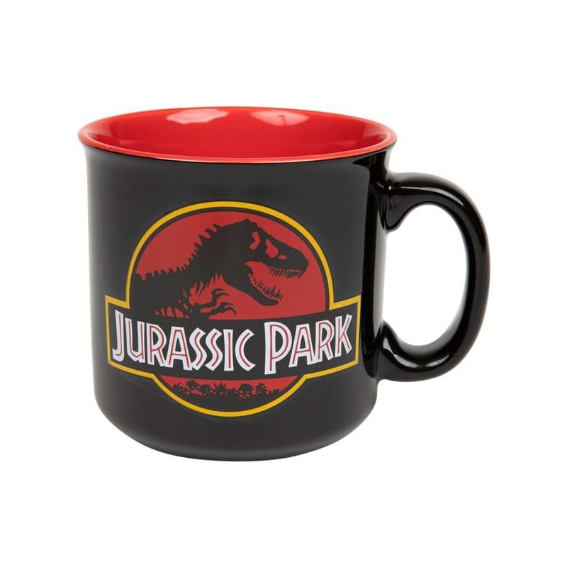 Silver Buffalo Jurassic Park Classic Logo Black Ceramic Camper Mug | Holds 20 Ounces, 2 of 4