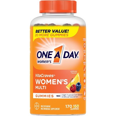 One A Day Women's Multivitamin Gummy with Biotin, Skin Health Support - 170ct