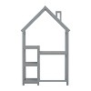 House-shaped Wooden writing Desk,Kids study Table,Bookshelf & Toy Storage,Grey - 3 of 4