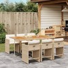 vidaXL Patio Dining Set Set of 6 Beige and Brown - 2 of 4